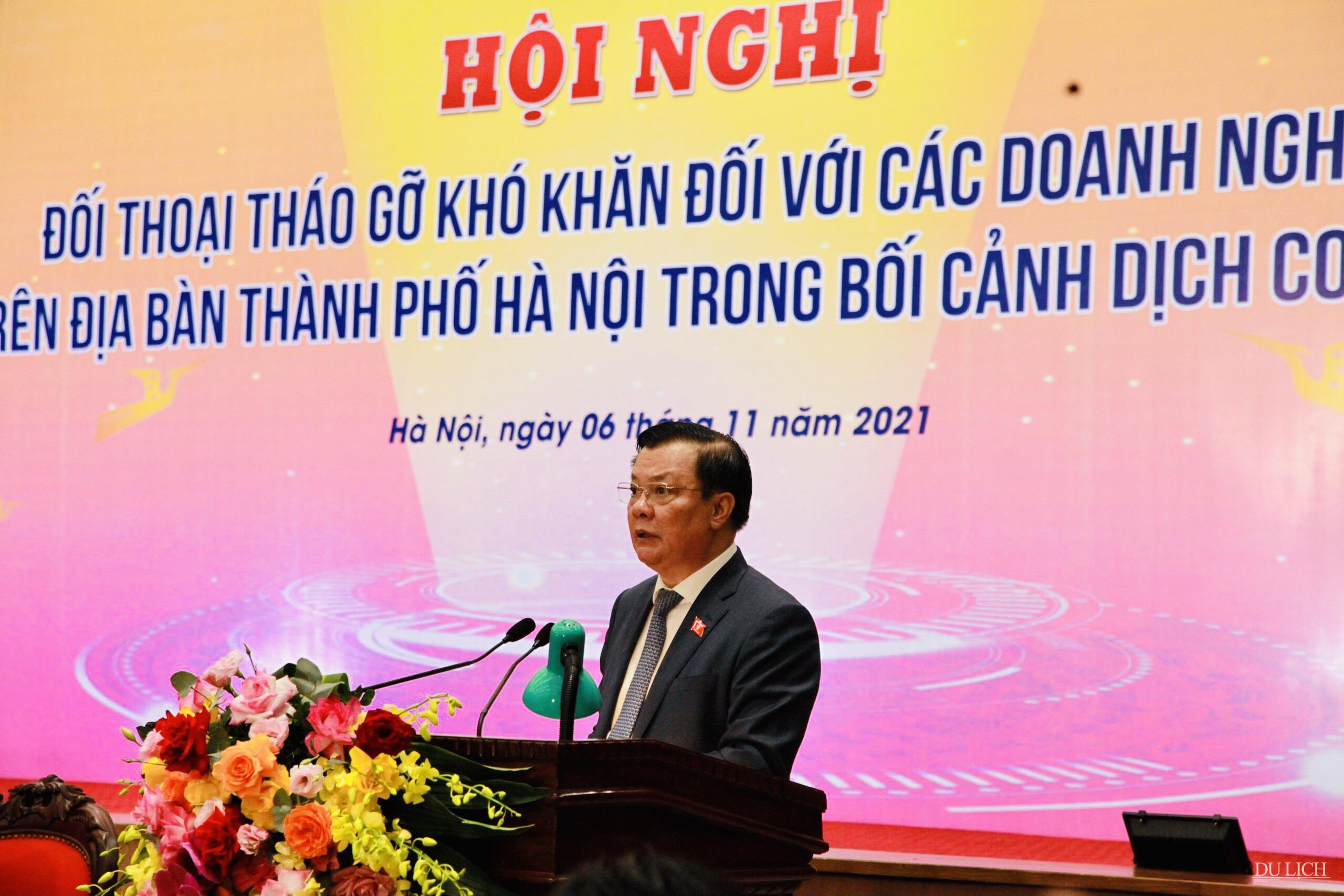 Bí thư Thành ủy Hà Nội Đinh Tiến Dũng phát biểu tại Hội nghị